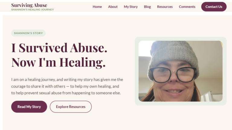 Surviving Abuse healing and support website project